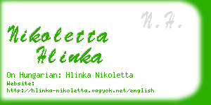 nikoletta hlinka business card